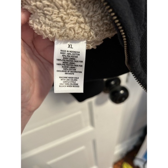 Vintage Y2K Aeropostale New York City  Zip-Up Hoodie Jacket Sherpa Lined XL - Picture 8 of 11